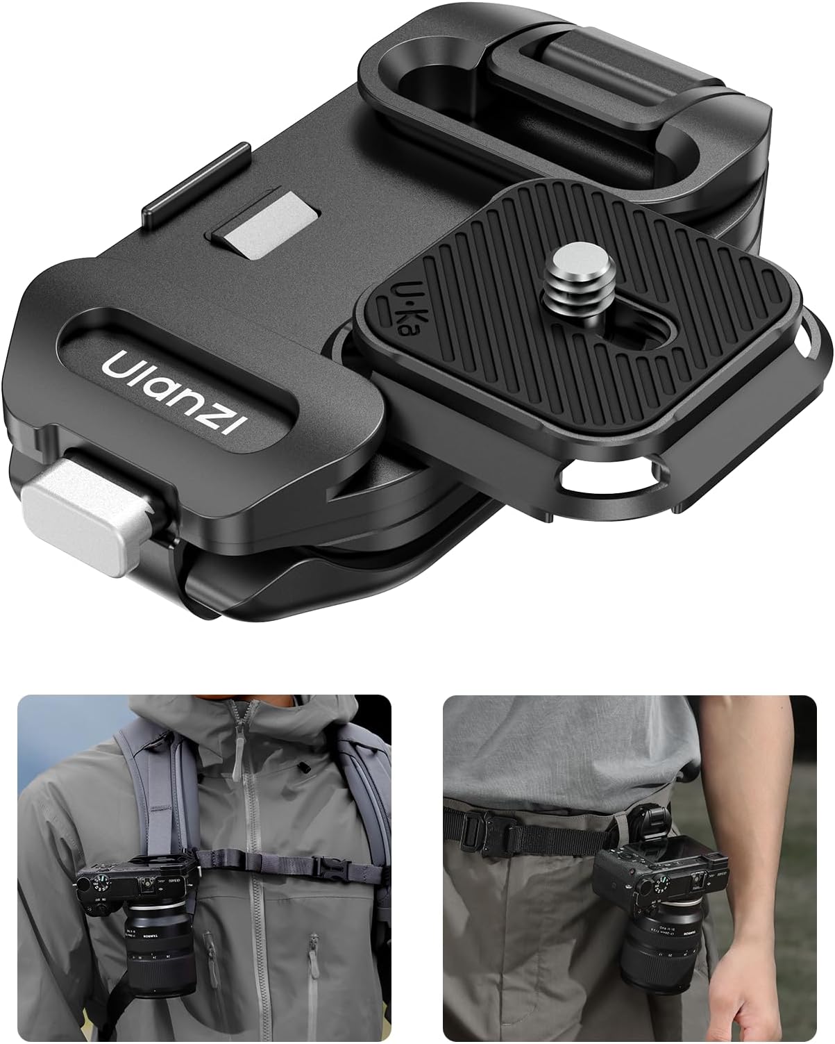 Ulanzi Claw Quick Release Plate Set for Camera Tripod and Backpack Strap