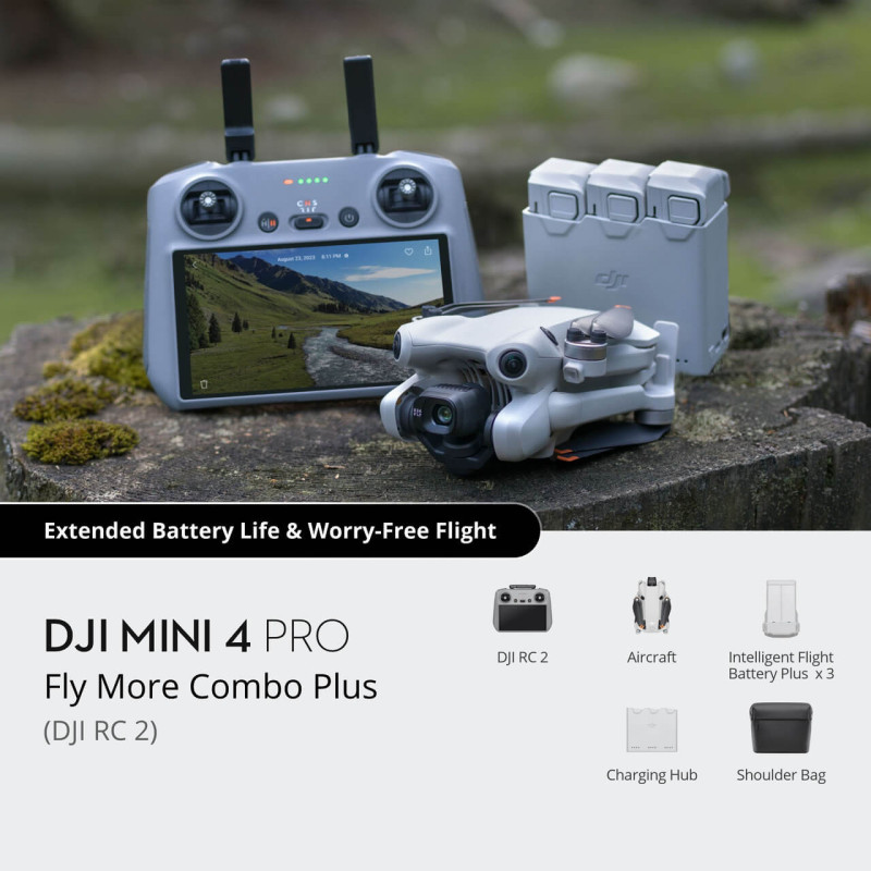 DJI Mini 4 Pro Fly More Combo Drone with DJI RC 2 Remote Controller