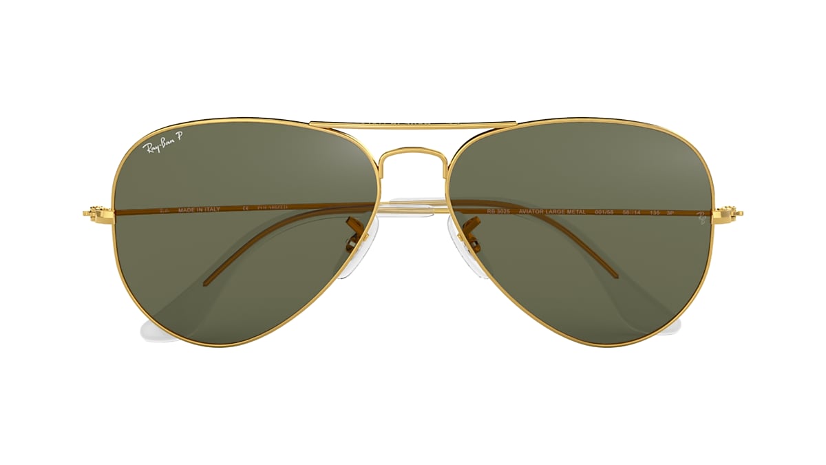 Ray-Ban Classic Aviator Sunglasses RB3025 Polarized Crystal Green G-15