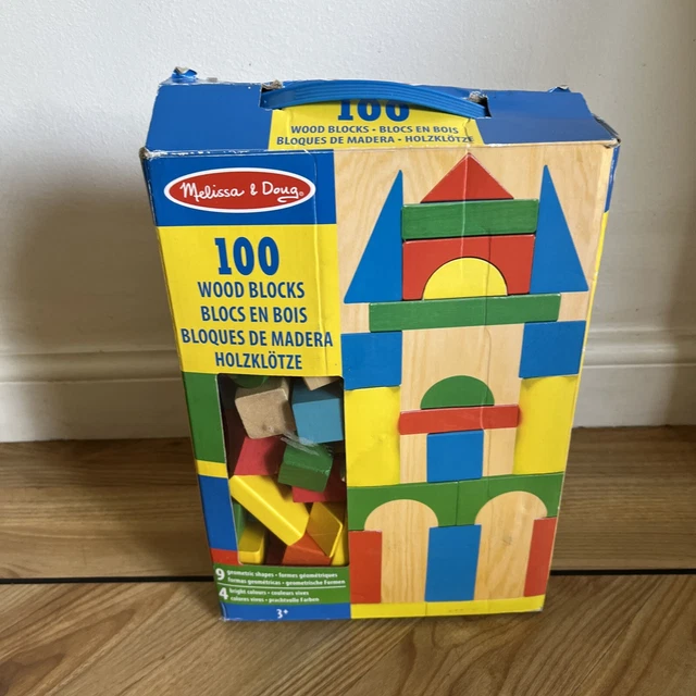 Melissa & Doug Solid Wood Standard Architectural Building Blocks 100 Pieces